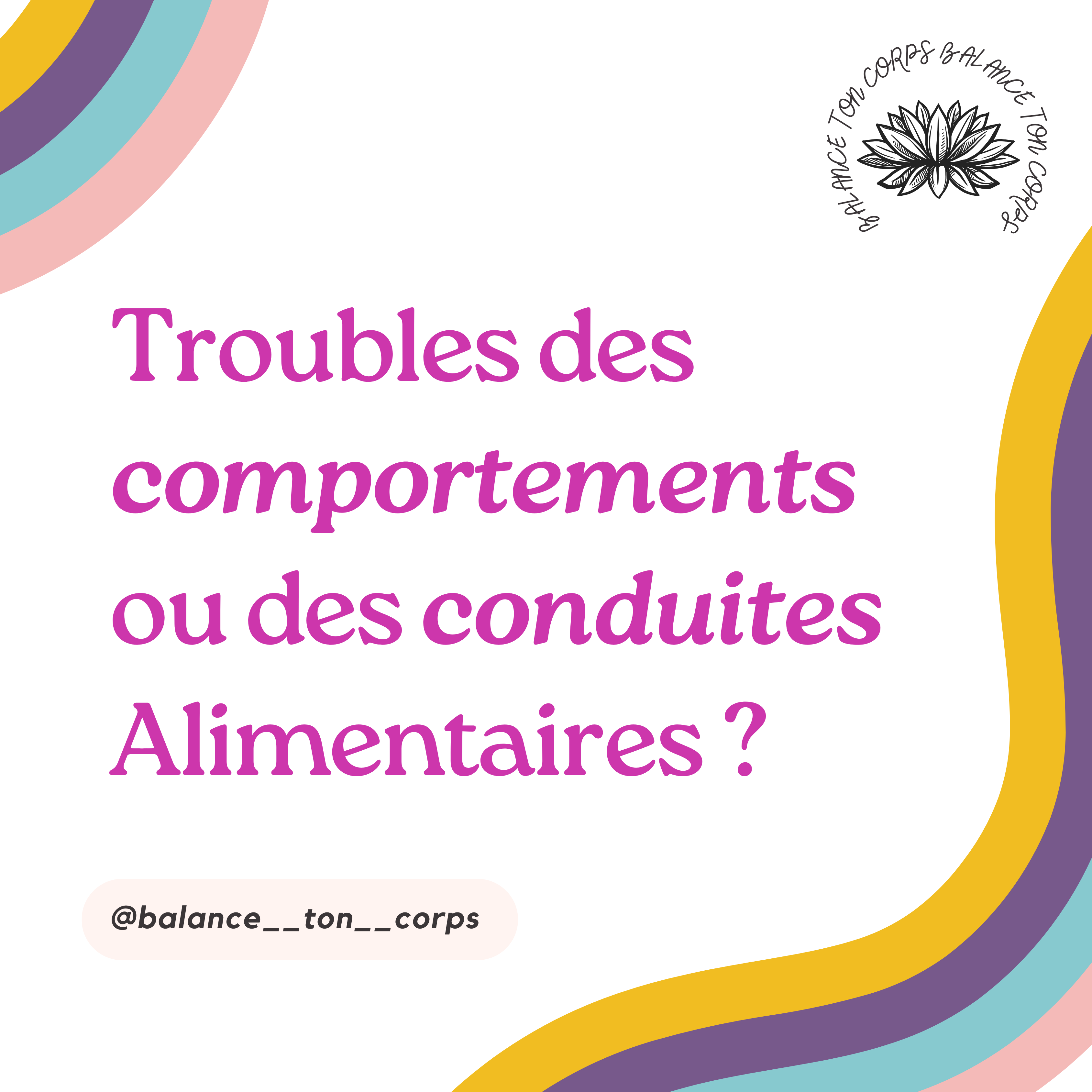 ❓Troubles des comportements ou des conduites alimentaires ❓